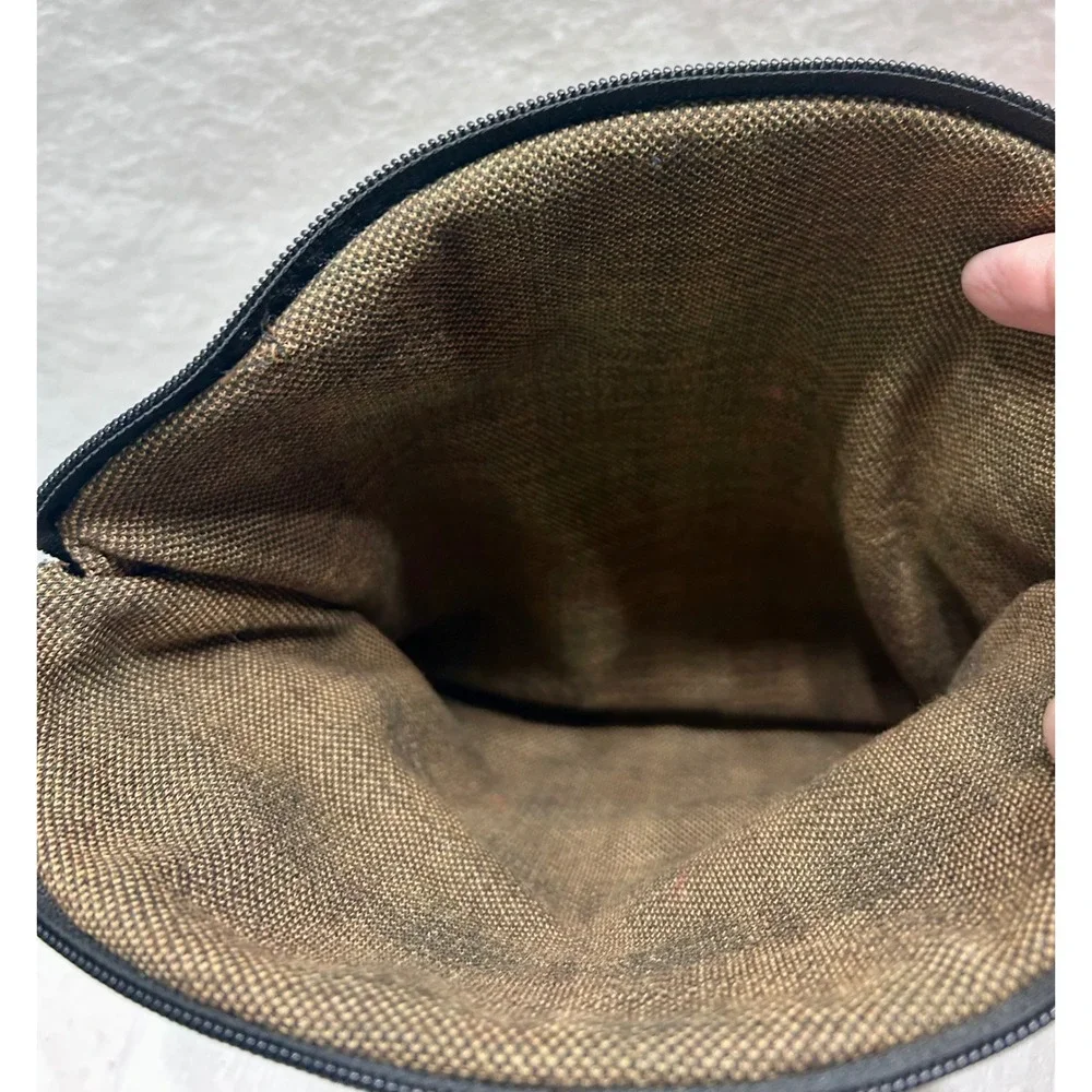 Tan Leather Cowhide Hair On Hide Foldover Crossbody Wristlet Bag